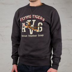 Set-In Crew Neck Sweat Shirts Flying Tigers Black