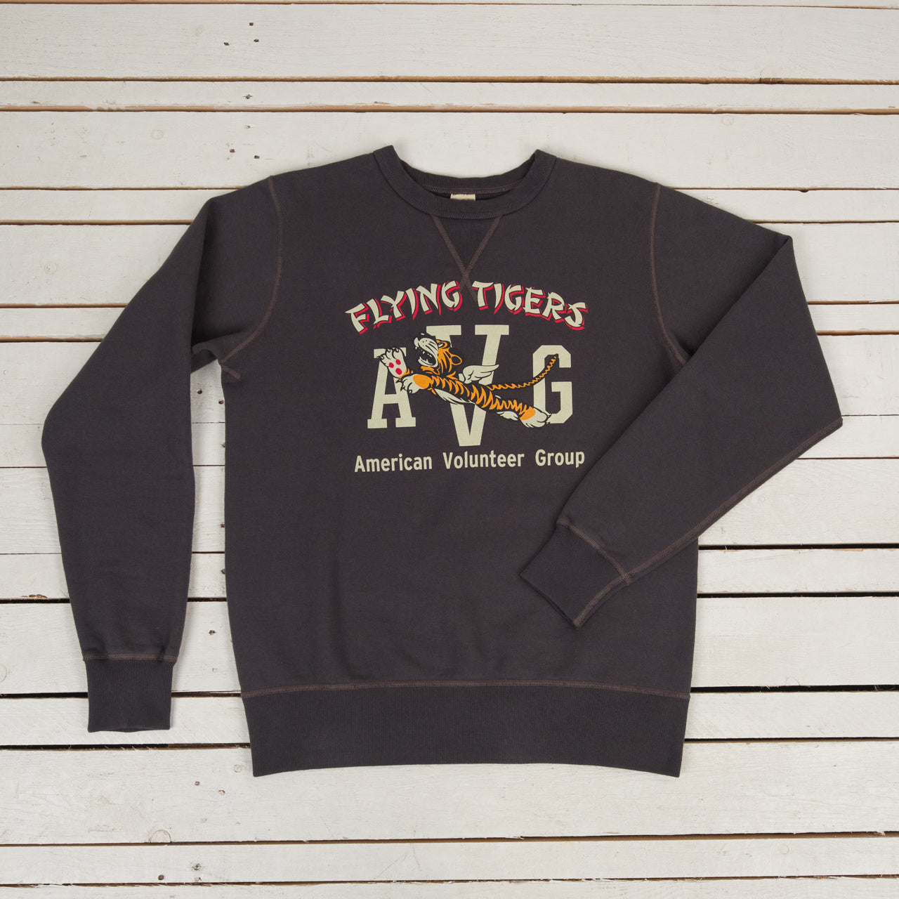 Set-In Crew Neck Sweat Shirts Flying Tigers Black