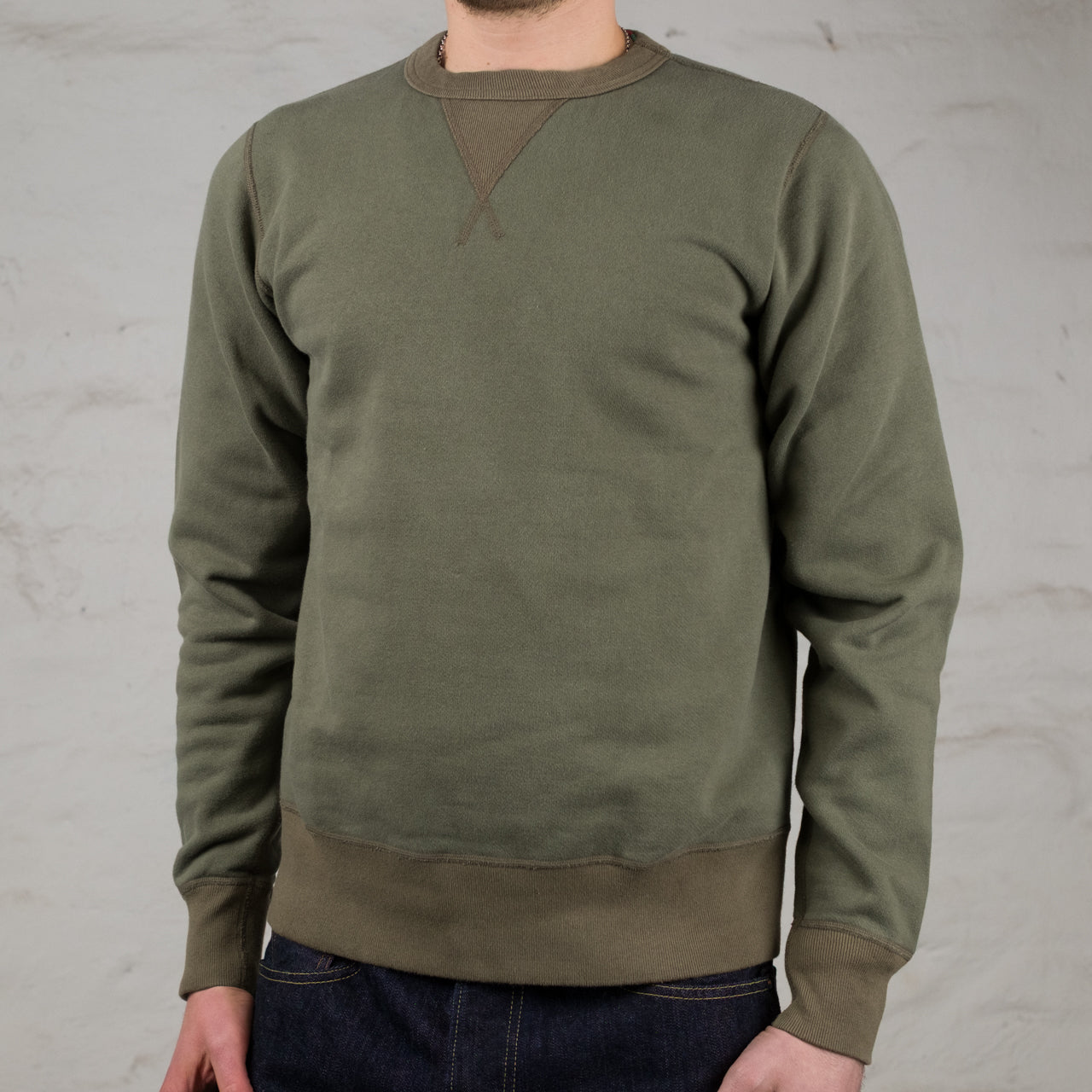 Buzz Rickson's Set-In Crew Sweatshirt Olive