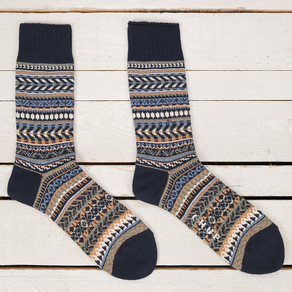 Socks Montezuma Well Cotton Ink Blue
