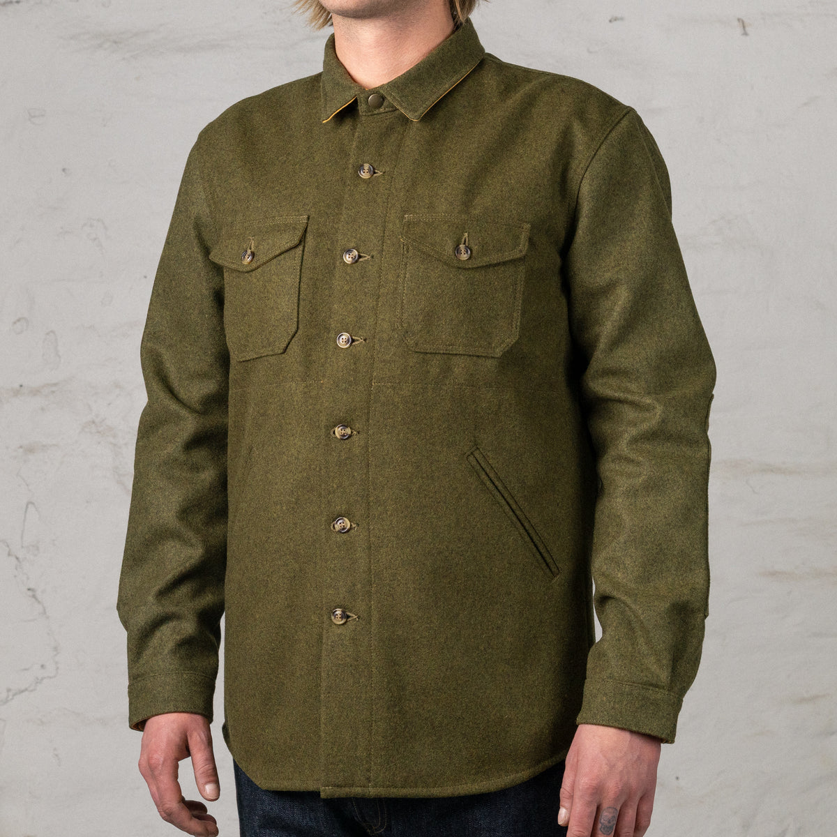 Crissman Overshirt Wool Army Green