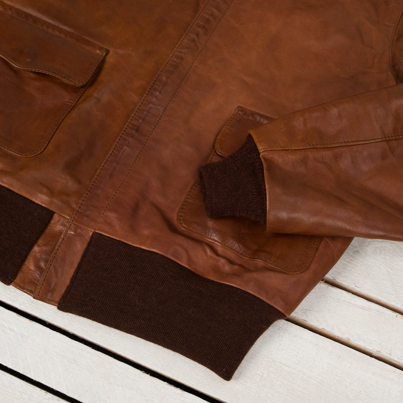 Eastman Leather A-2 Pearl Harbor Time Worn Leather Jacket Brown