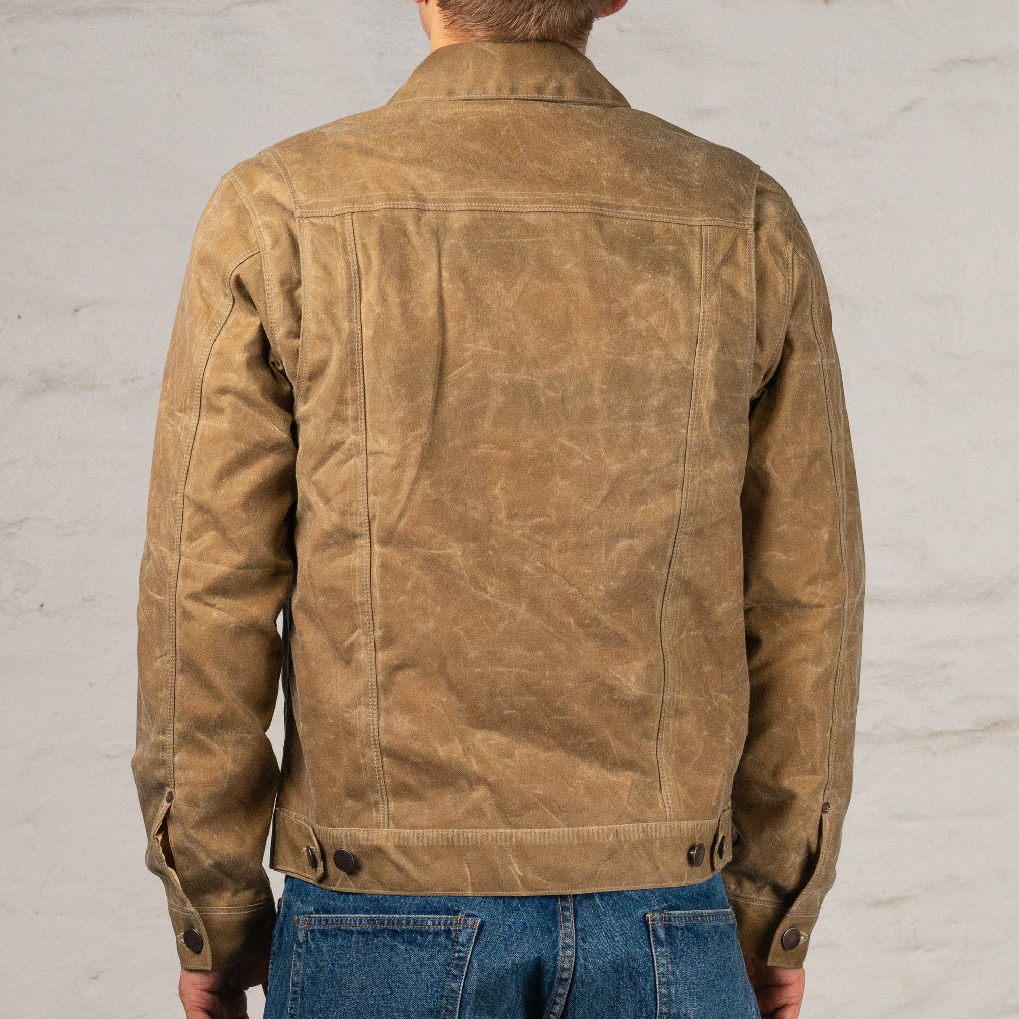 Riders Jacket Waxed Canvas Tumbleweed Red Interior