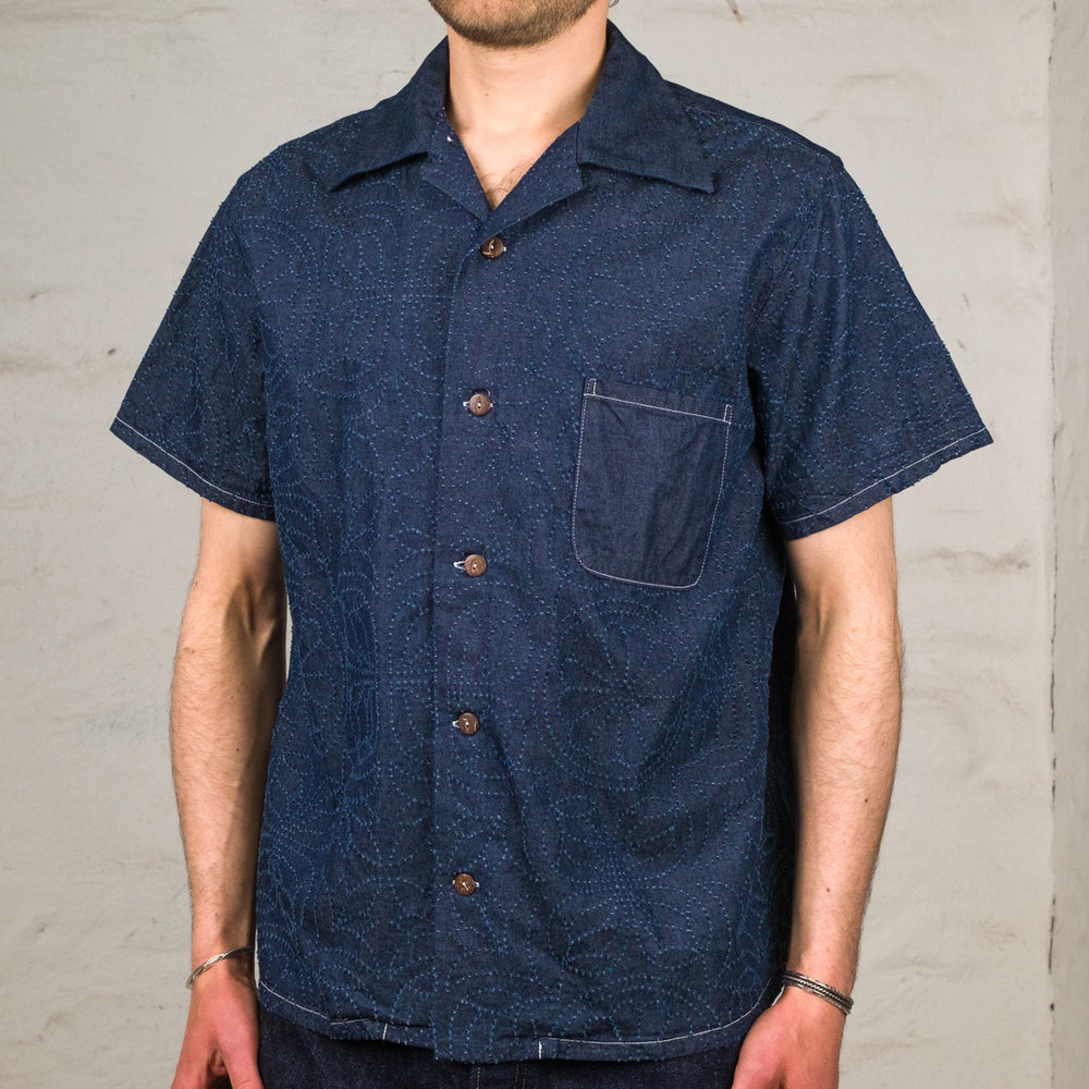 Sashiko Indigo Aloha Shirt