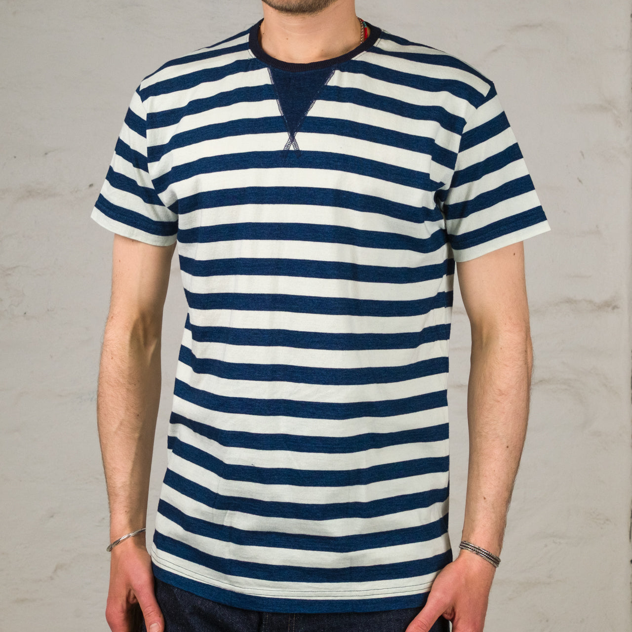 Indigo Striped Crew Neck T-Shirt