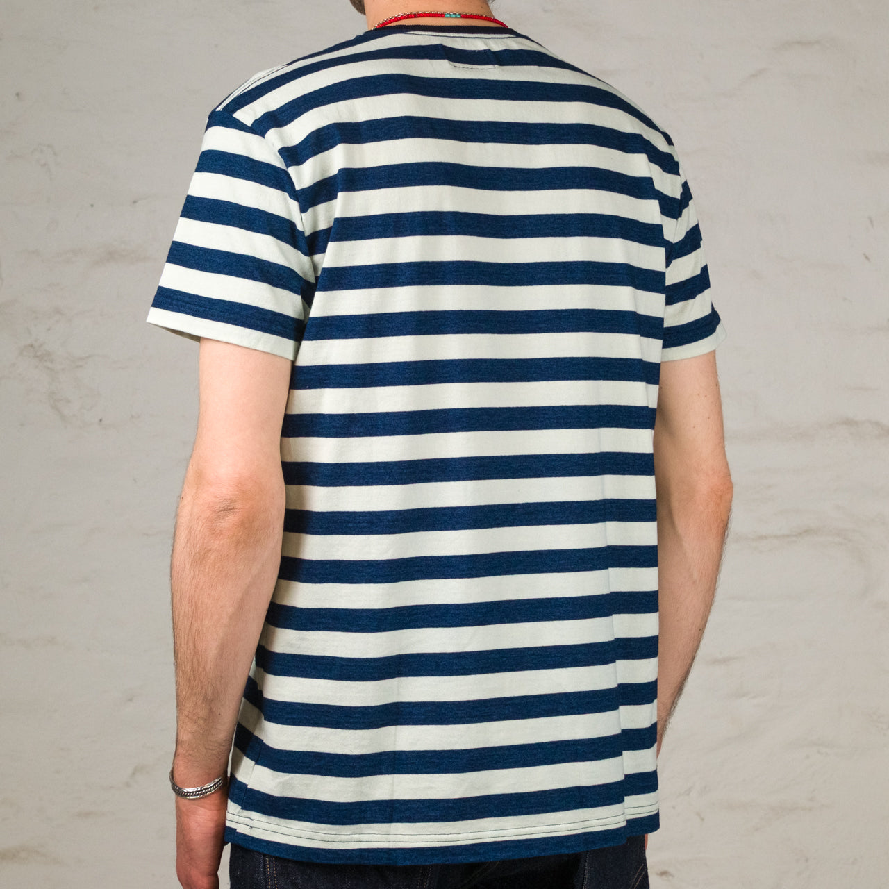 T-shirt ras du cou rayé indigo