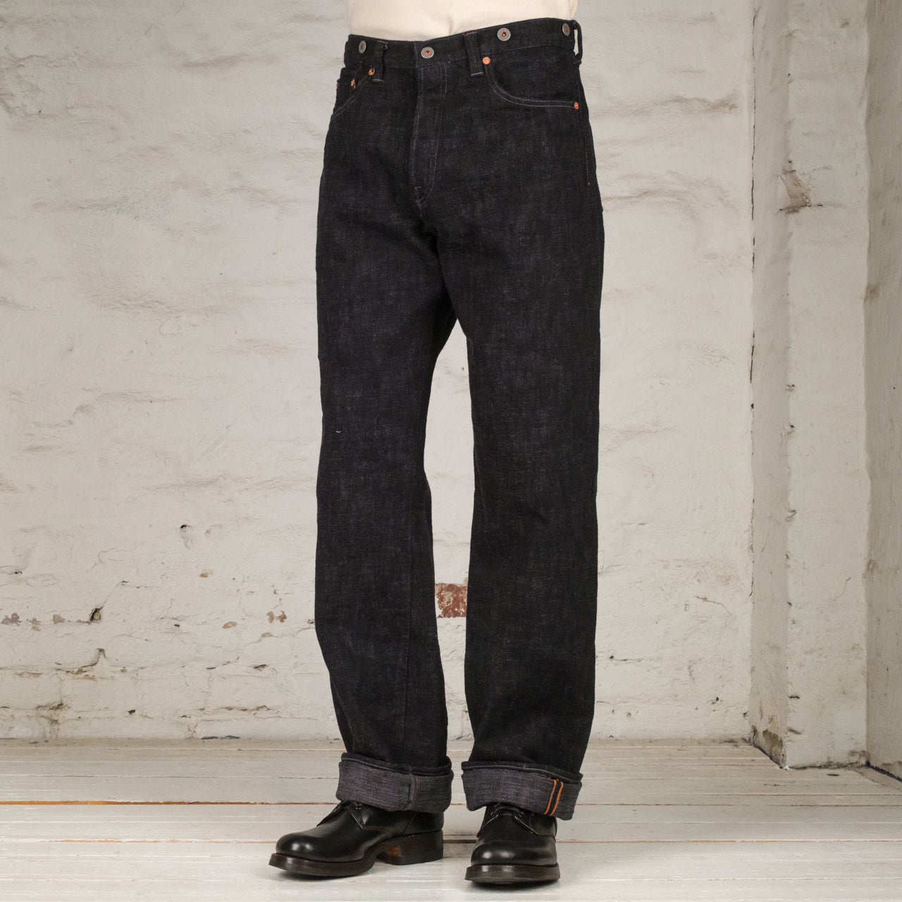 Ultra Slubby 15 oz. Heritage Jeans Hand Dye Schwarz