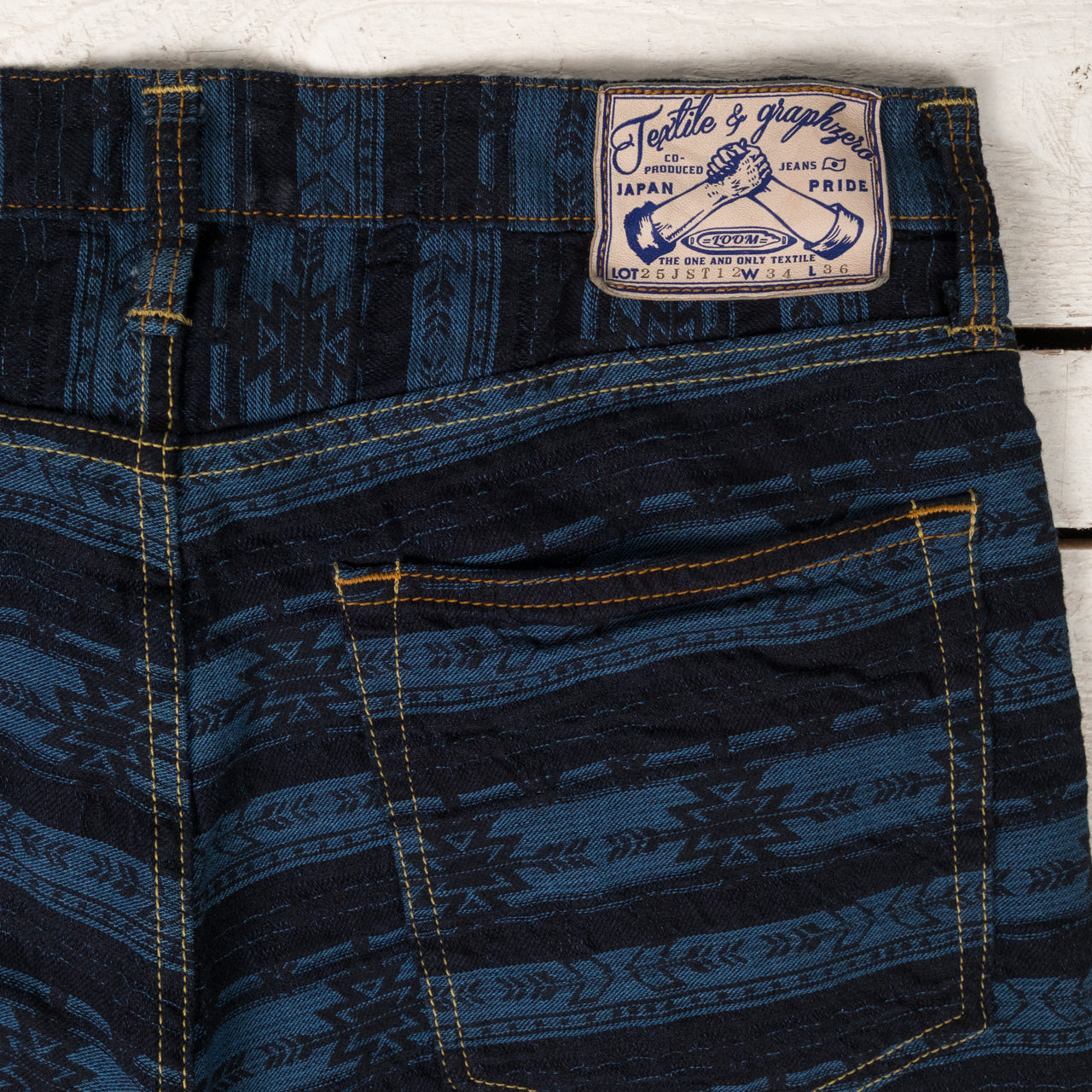 Jacquard Indigo Jeans Straight