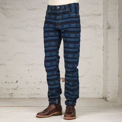 Jacquard Indigo Jeans Straight