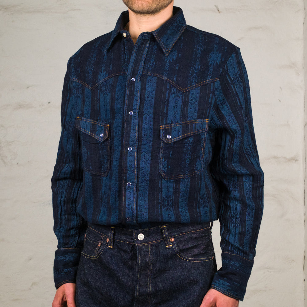Chemise à manches longues Indigo Western