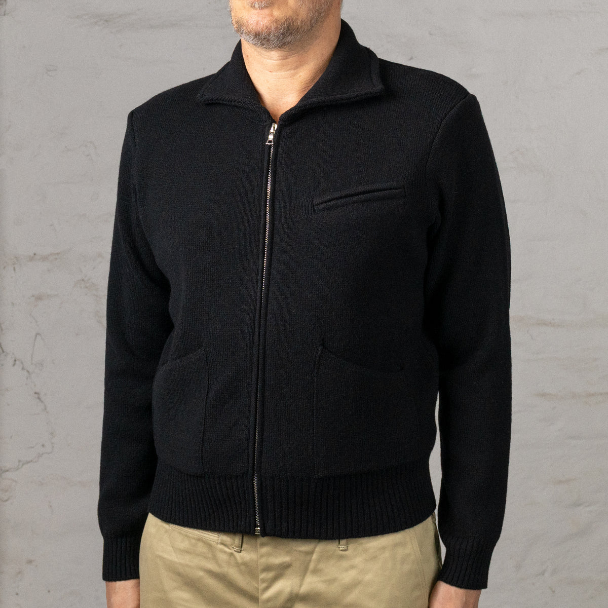 Max Rohr Zip Jacket Wolle Schwarz