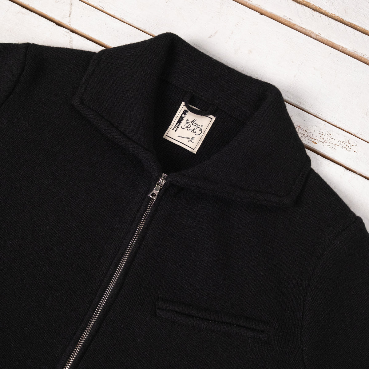 Max Rohr Zip Jacket Wolle Schwarz