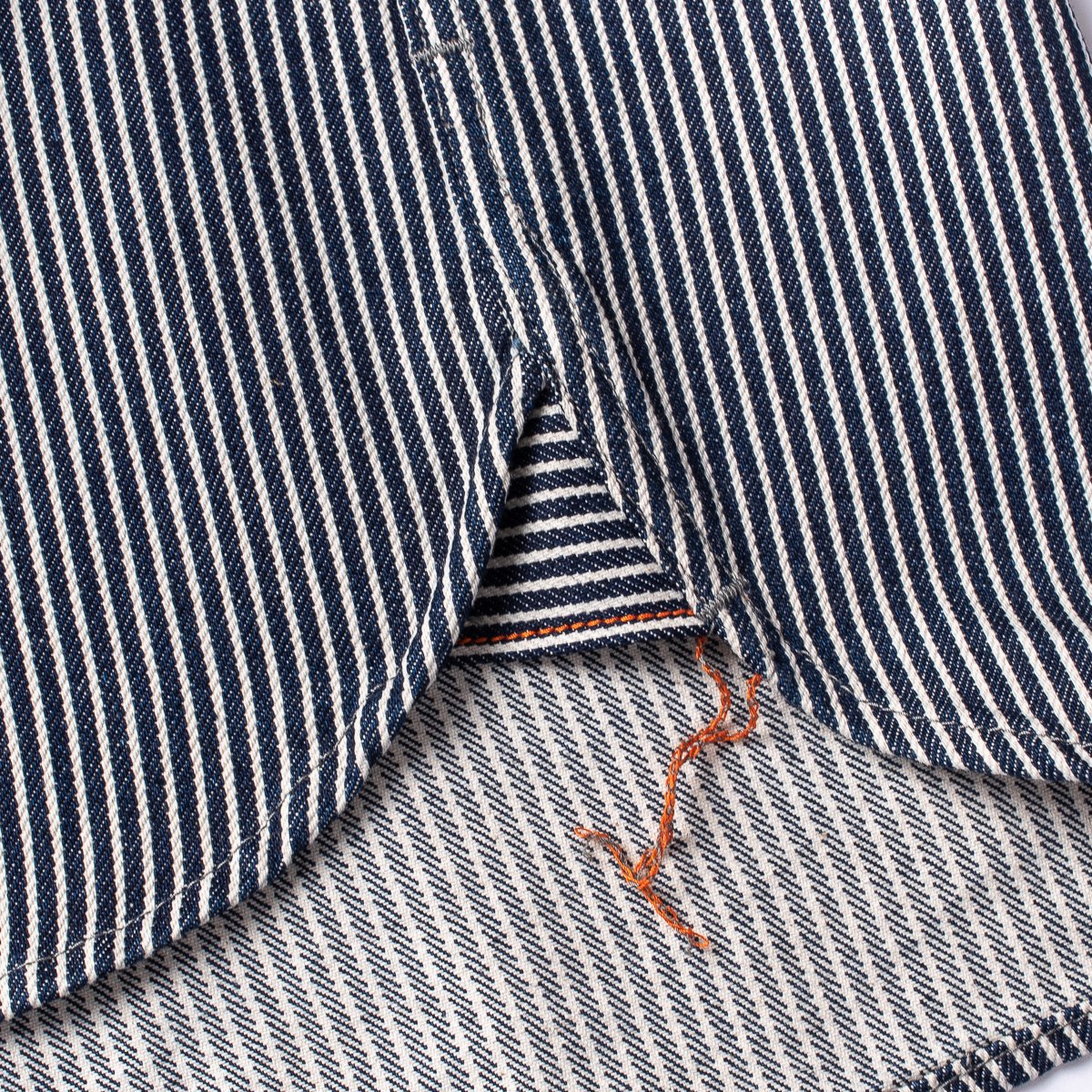 Iron Heart IHSH-274 12oz Hickory Stripe Work Shirt Indigo