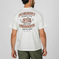 IHT-2603-WHT 7,5 oz. Printed Loopwheel Crew Neck T-Shirt Weiß