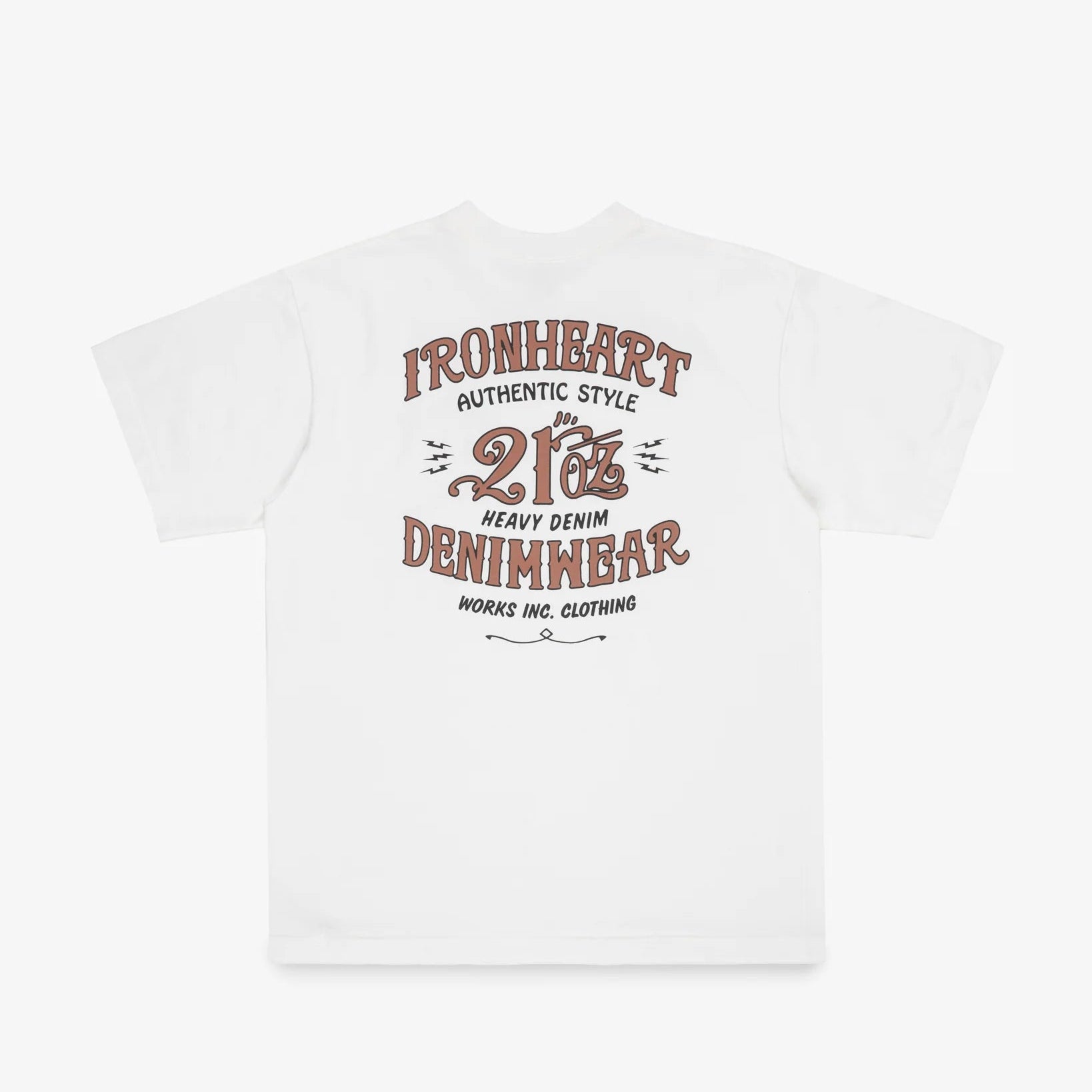 IHT-2603-WHT 7,5 oz. Printed Loopwheel Crew Neck T-Shirt Weiß
