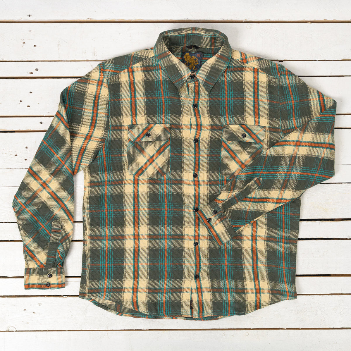 Bryson Prima Flannel Check Charcoal/Beige/Rust/Turquoise