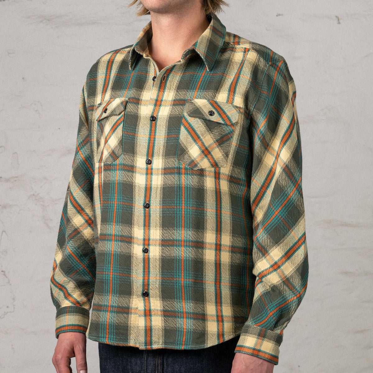 Bryson Prima Flannel Check Charcoal/Beige/Rust/Turquoise
