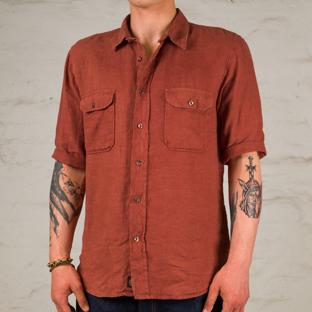Delray Shirt 6,5 oz. Linen Canvas Rust