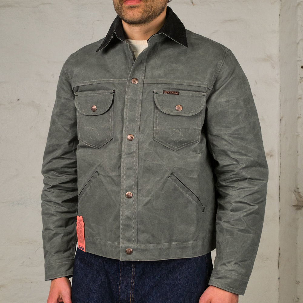 Fargo Quarter STPF Waxed Coated Canvas Greyish Green