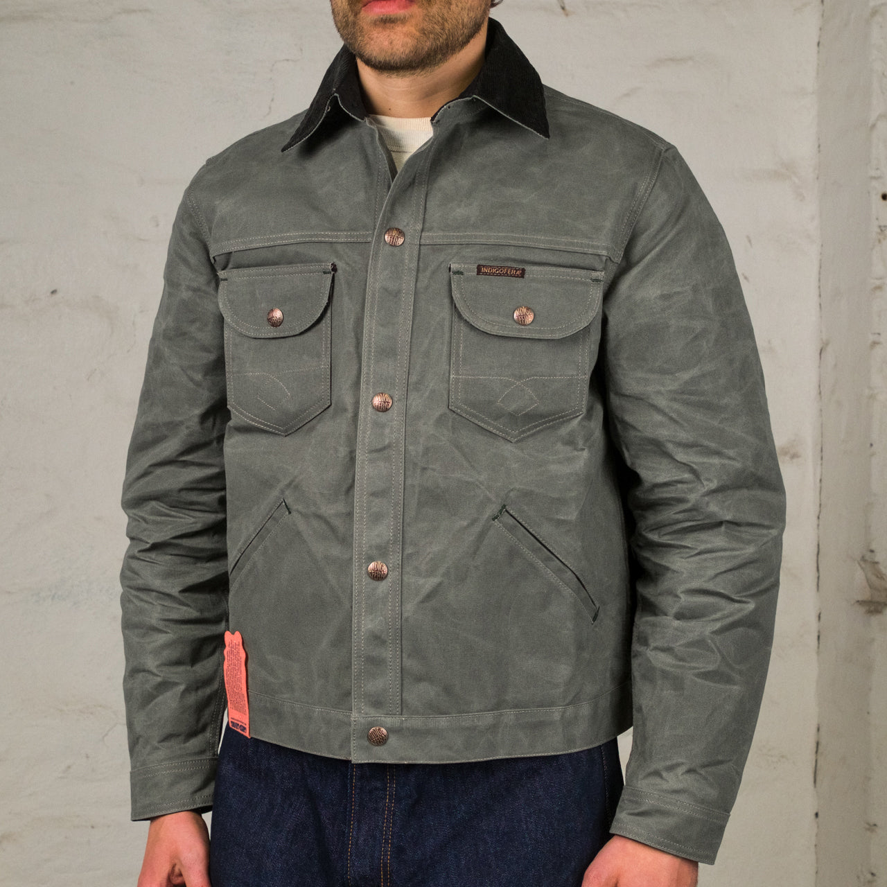 Fargo Quarter STPF Waxed Coated Canvas Greyish Green