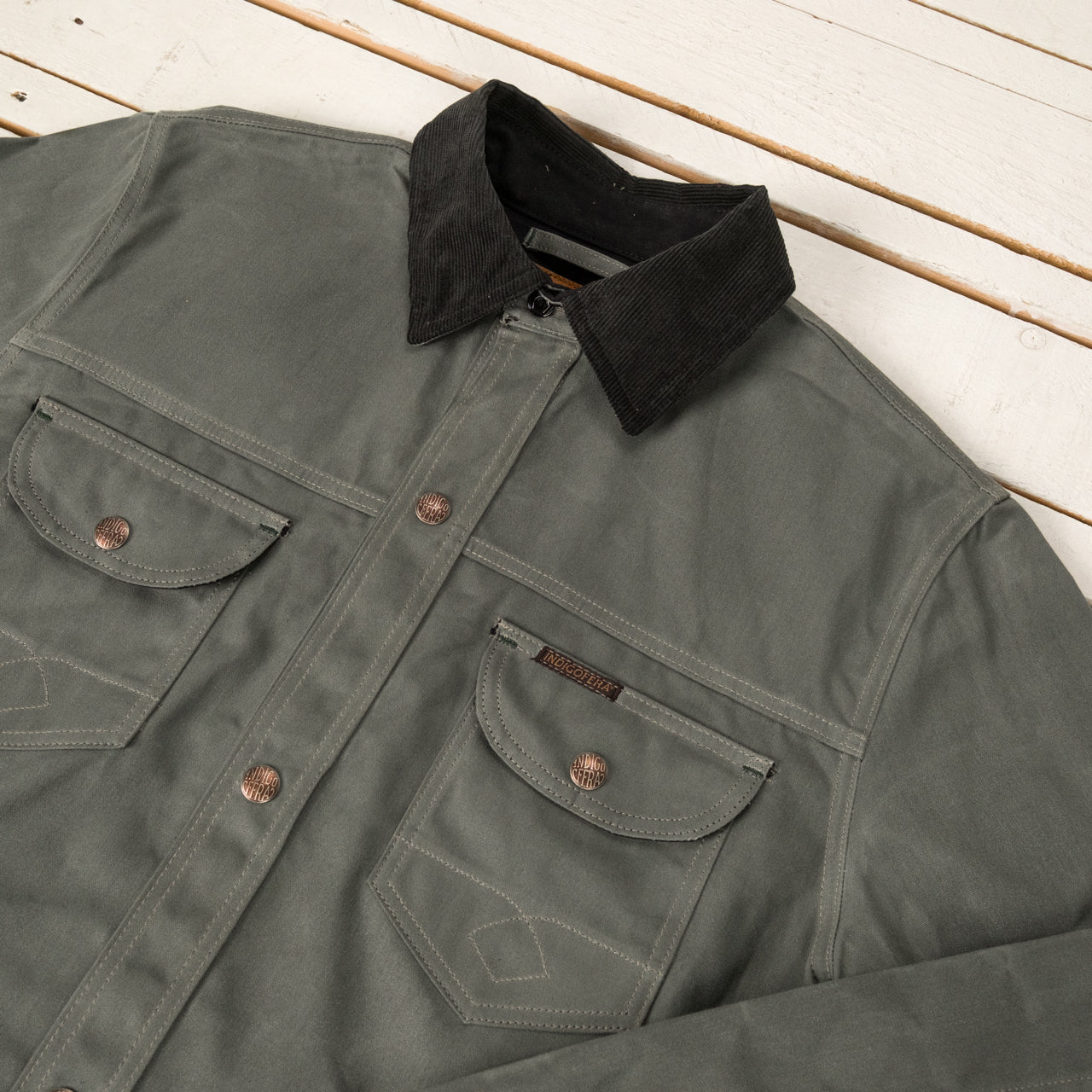 Fargo Quarter STPF Waxed Coated Canvas Greyish Green