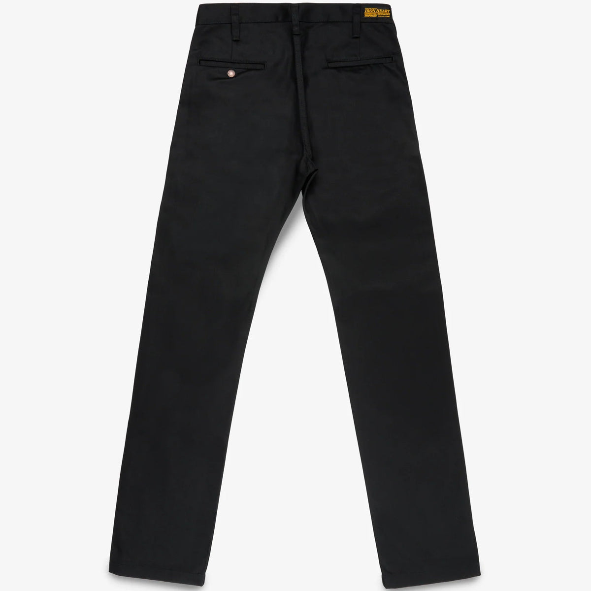 IH-717-BLK 9 oz. Mercerised Selvedge Cotton Straight Cut Chinos Black