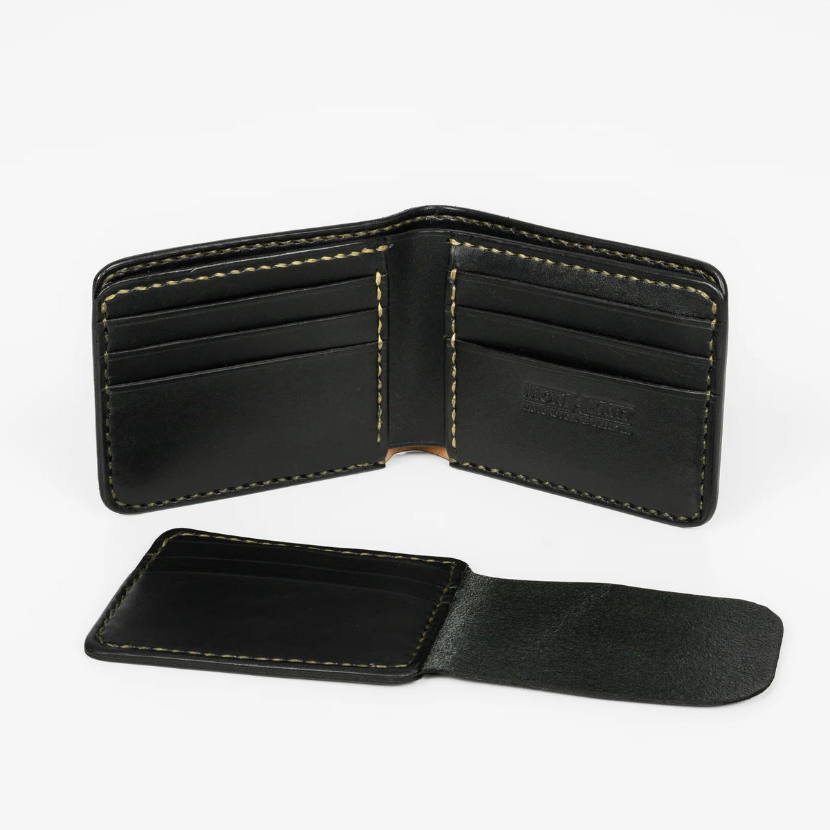 IHG-071-BLK Slimline Small Shell Cordovan Wallet Schwarz