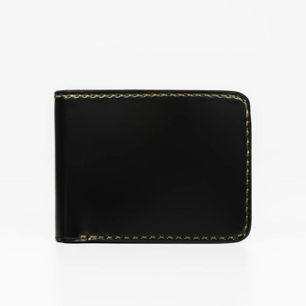 IHG-071-BLK Slimline Small Shell Cordovan Wallet Schwarz