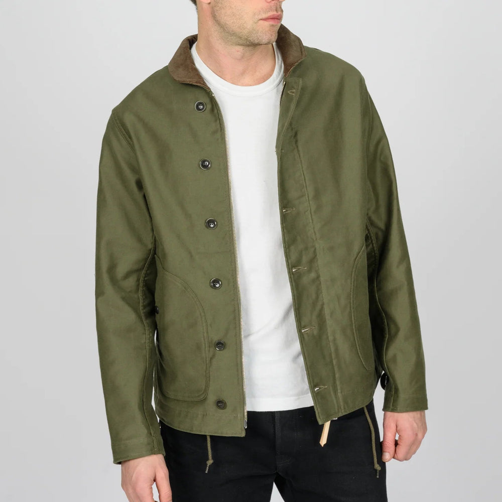 IHM-53-ODG 12 oz. Whipcord Lightweight N1 Deck Jacket Olive Drab Green