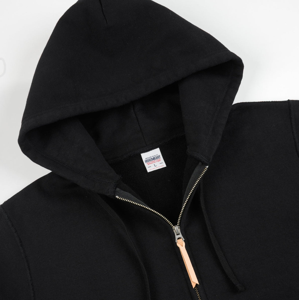 IHSW-82L-BLK 14 oz. Ultra Heavyweight Loopwheel Cotton Zip Up Hoodie Schwarz