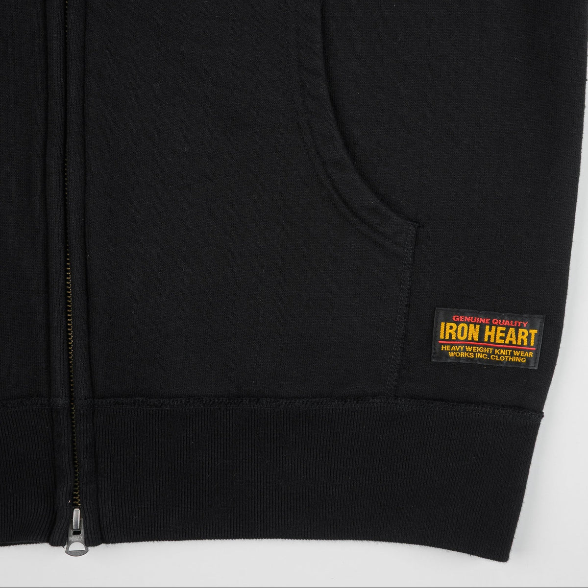 IHSW-82L-BLK 14 oz. Ultra Heavyweight Loopwheel Cotton Zip Up Hoodie Schwarz