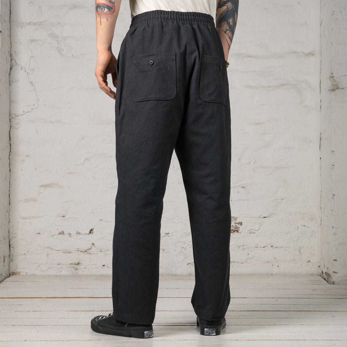 Tenpi Duck Rookie Pants Hem Flat Schwarz