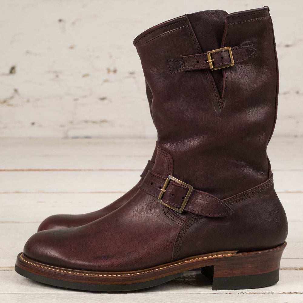 LK-003 Engineer Boots Ezo Shika Deerskin Burgundy