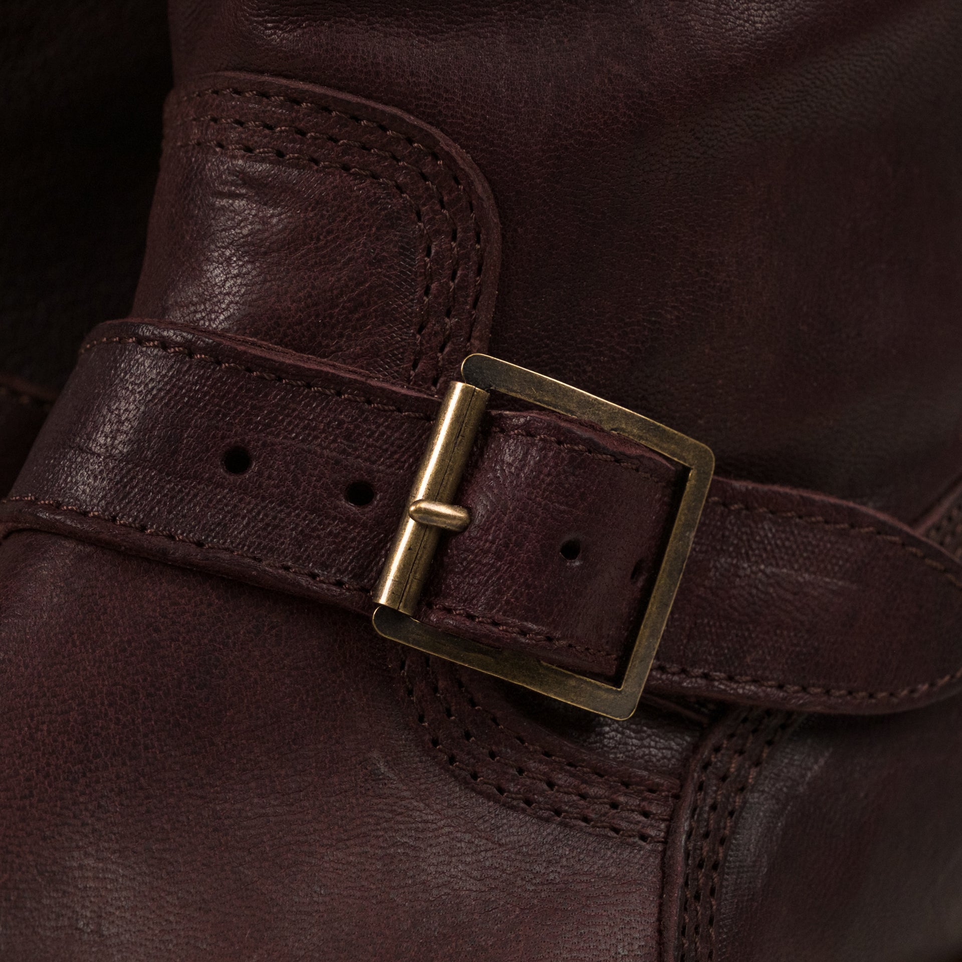 LK-003 Engineer Boots Ezo Shika Deerskin Burgundy