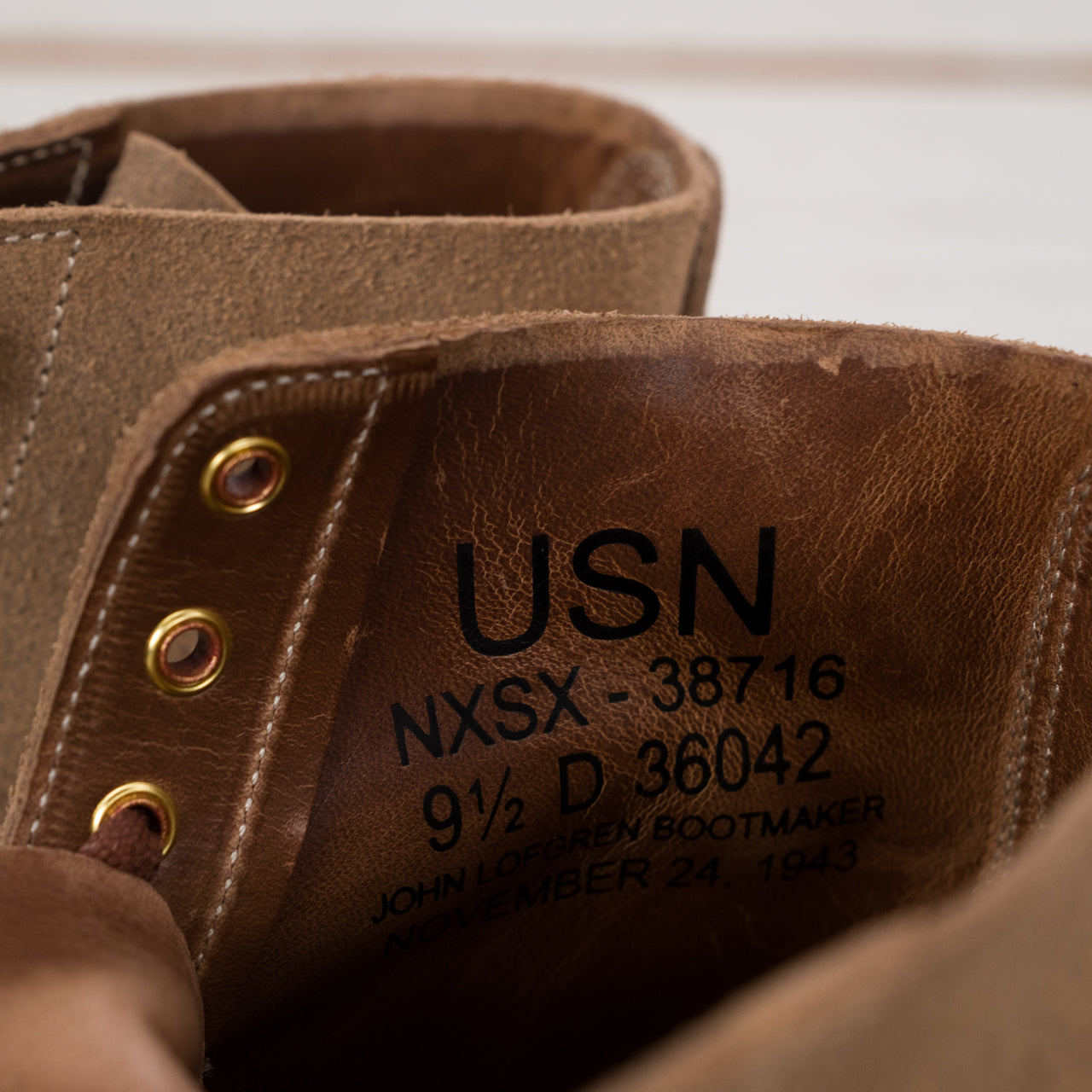 LK-042 US Navy N-1 Field Shoes Boondockers Natural Roughout