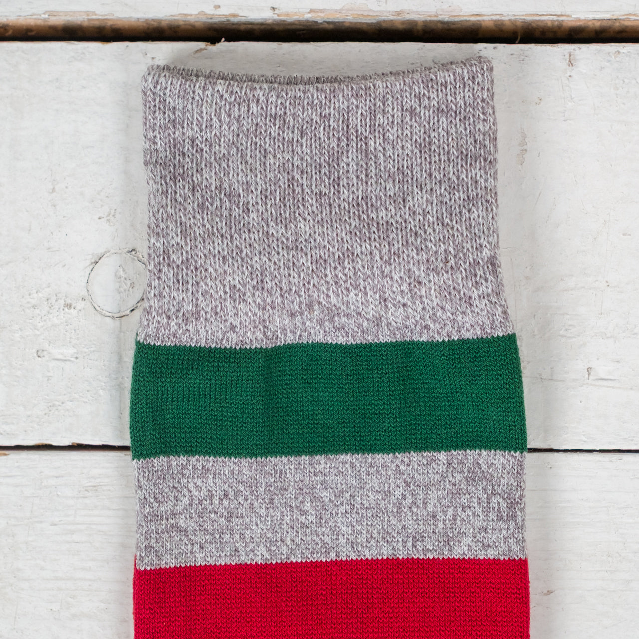 10" Cotton Socks Stripe 2Pack Gray / Beige