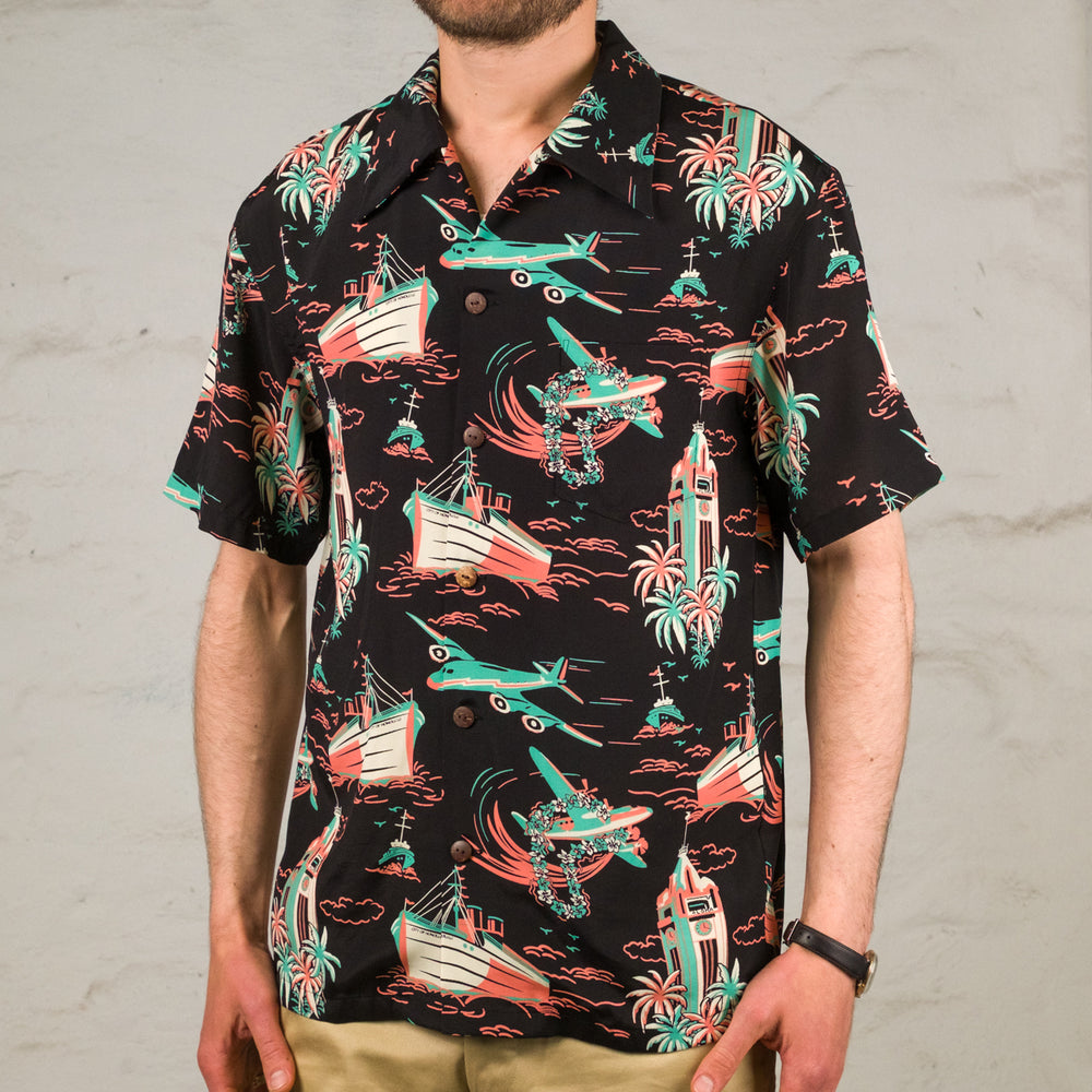 Airways Hawaii Hemd Schwarz