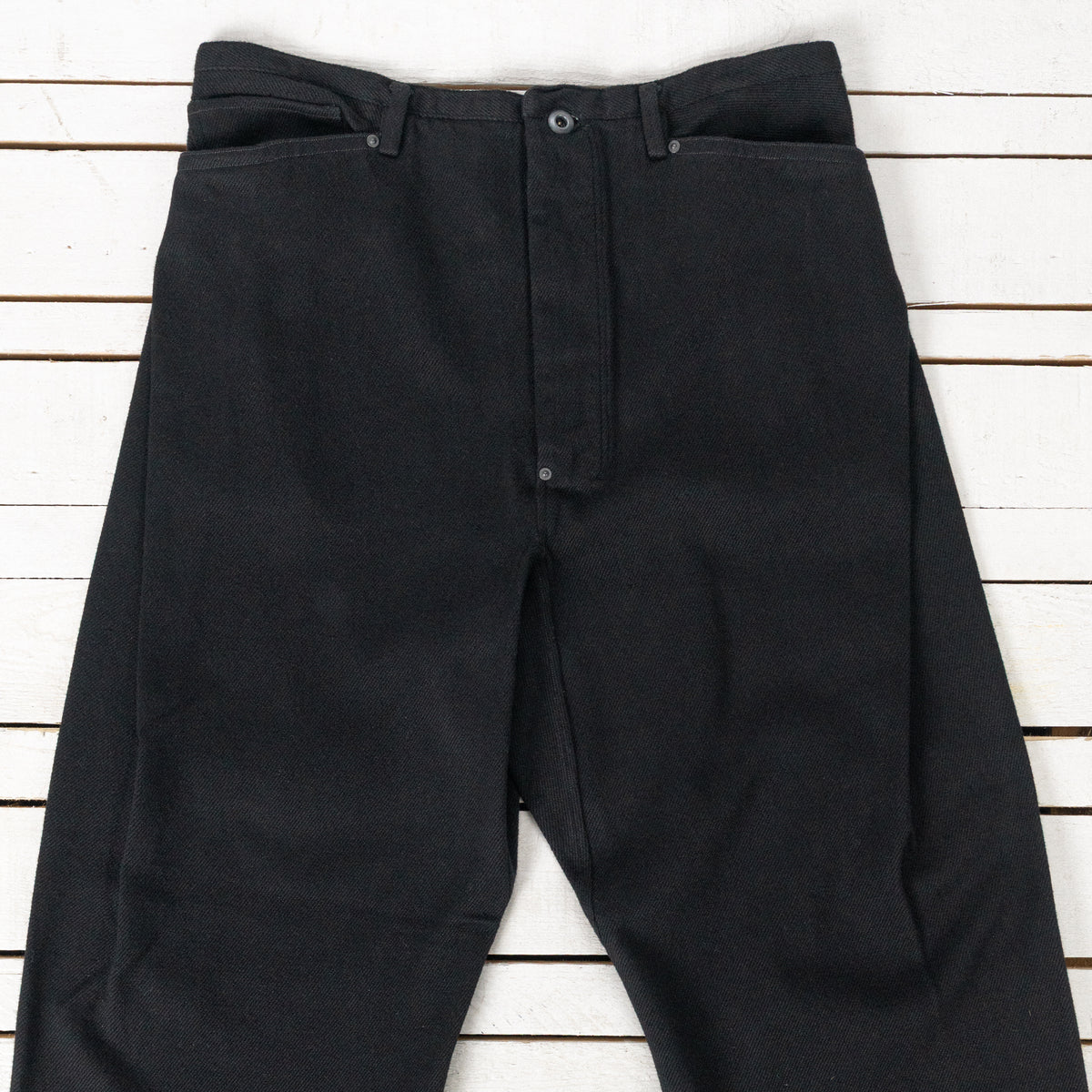 5-Pocket Wrap Denim Trousers Black