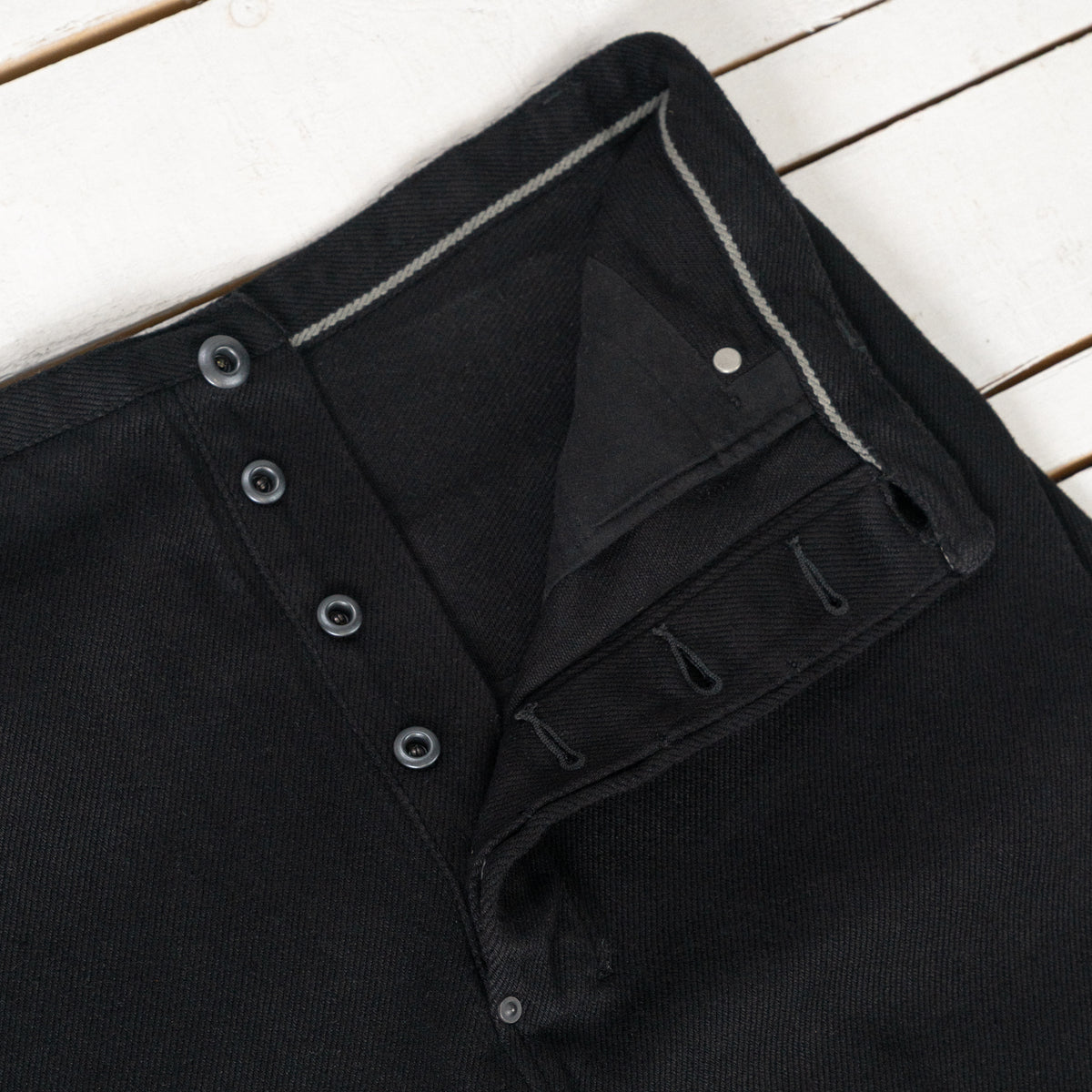 5-Pocket Wrap Denim Trousers Black