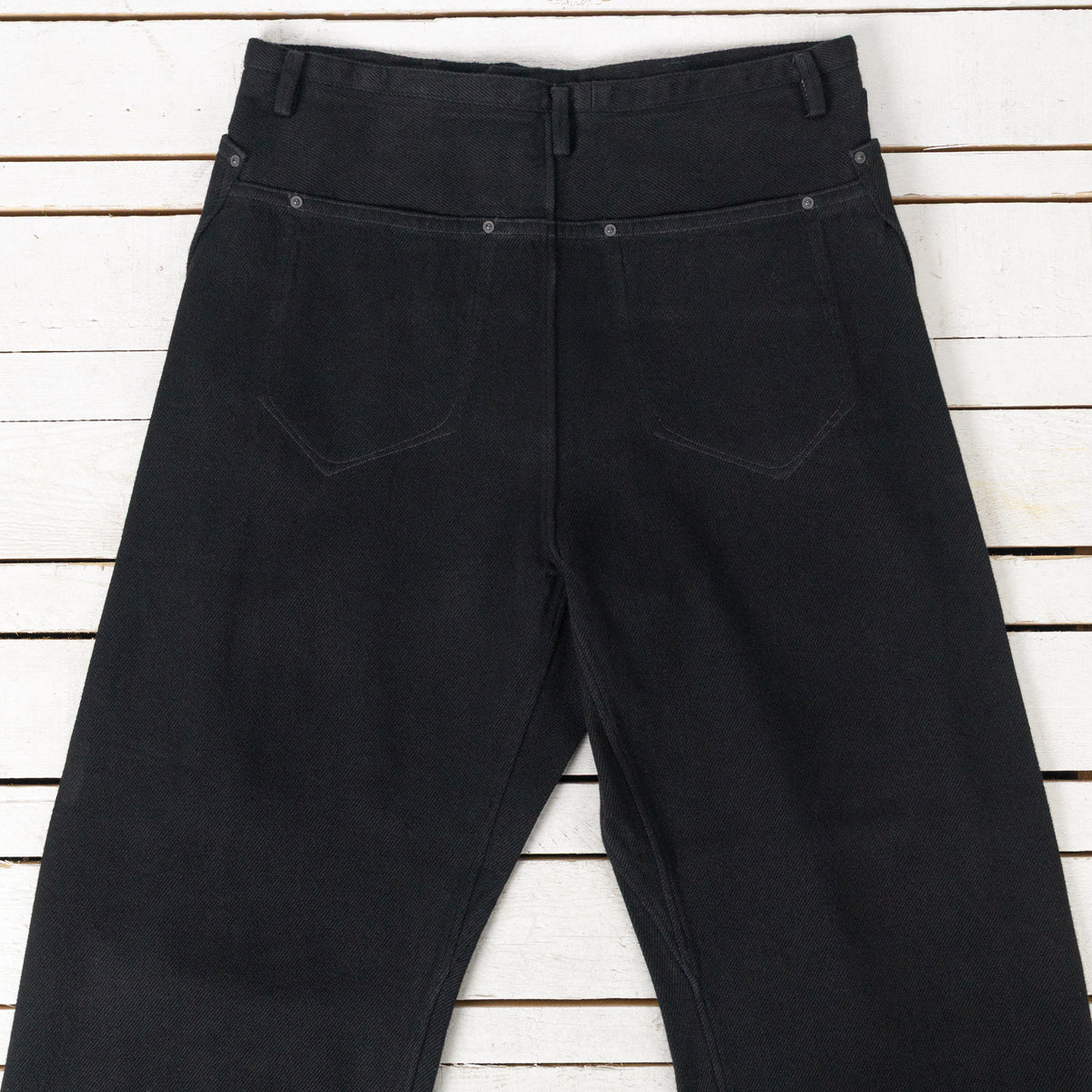 5-Pocket Wrap Denim Trousers Black