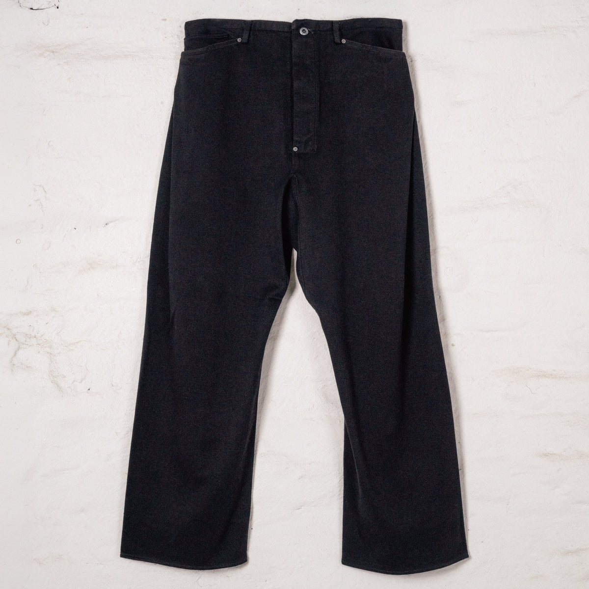 5-Pocket Wrap Denim Trousers Black