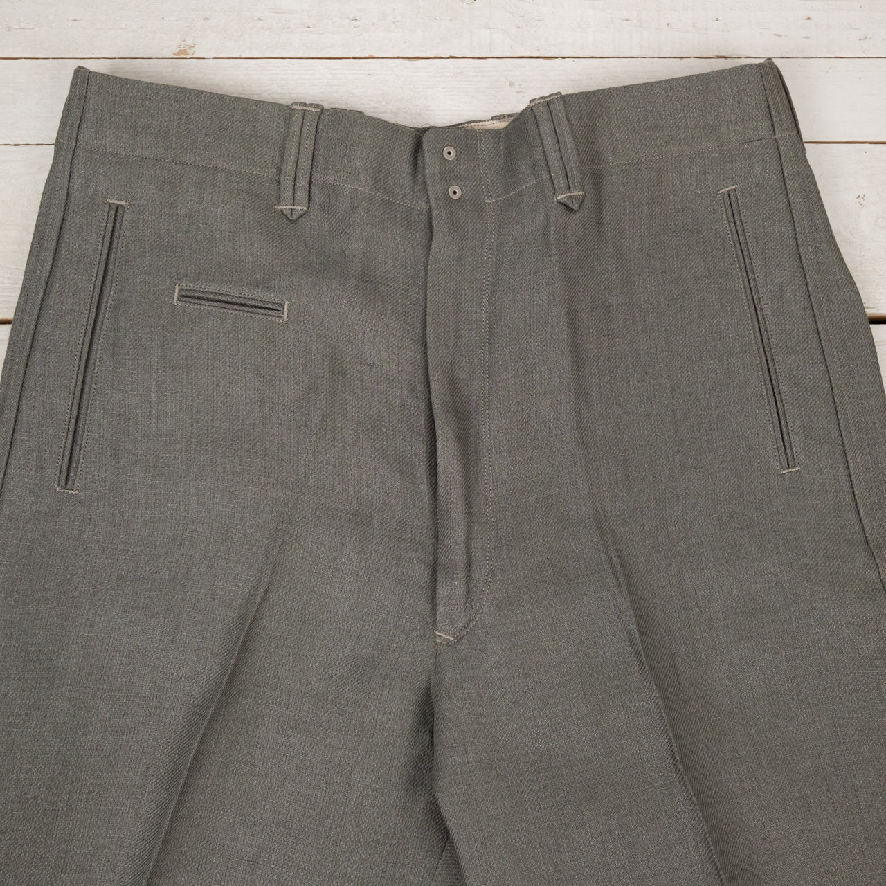 Pantalon Pier Double Face Lin Serge Sauge