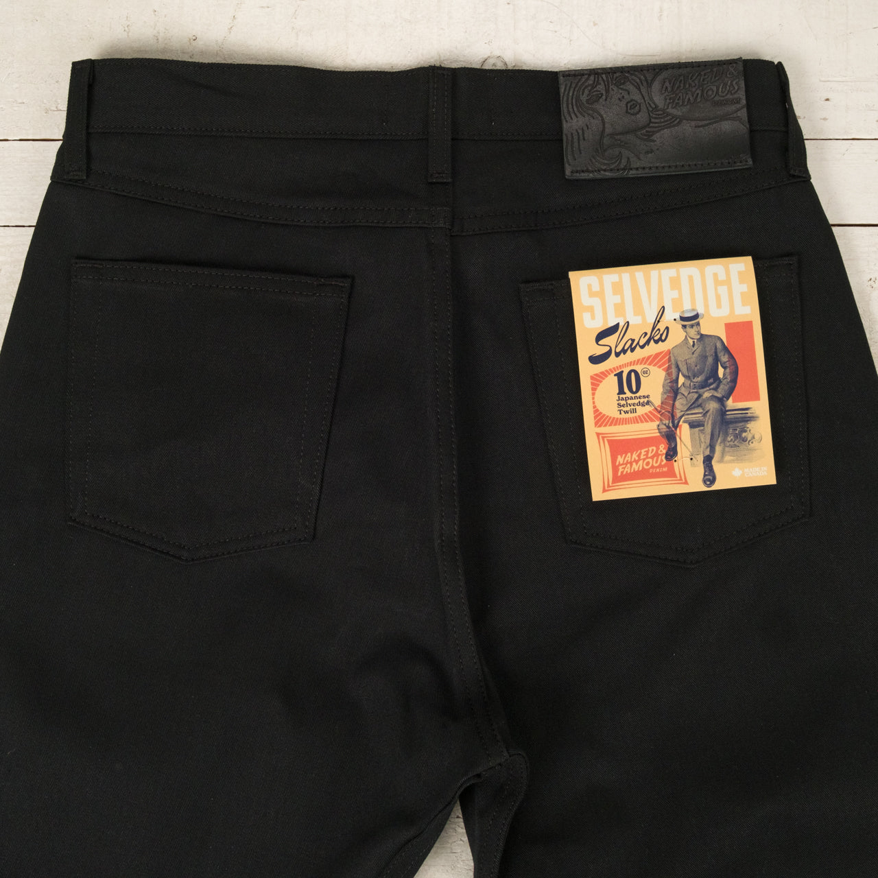 True Guy Selvedge Slacks Schwarz