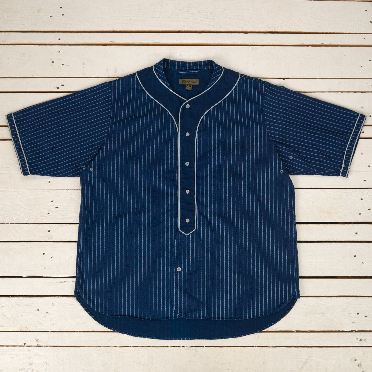 T-shirt de baseball manches courtes indigo