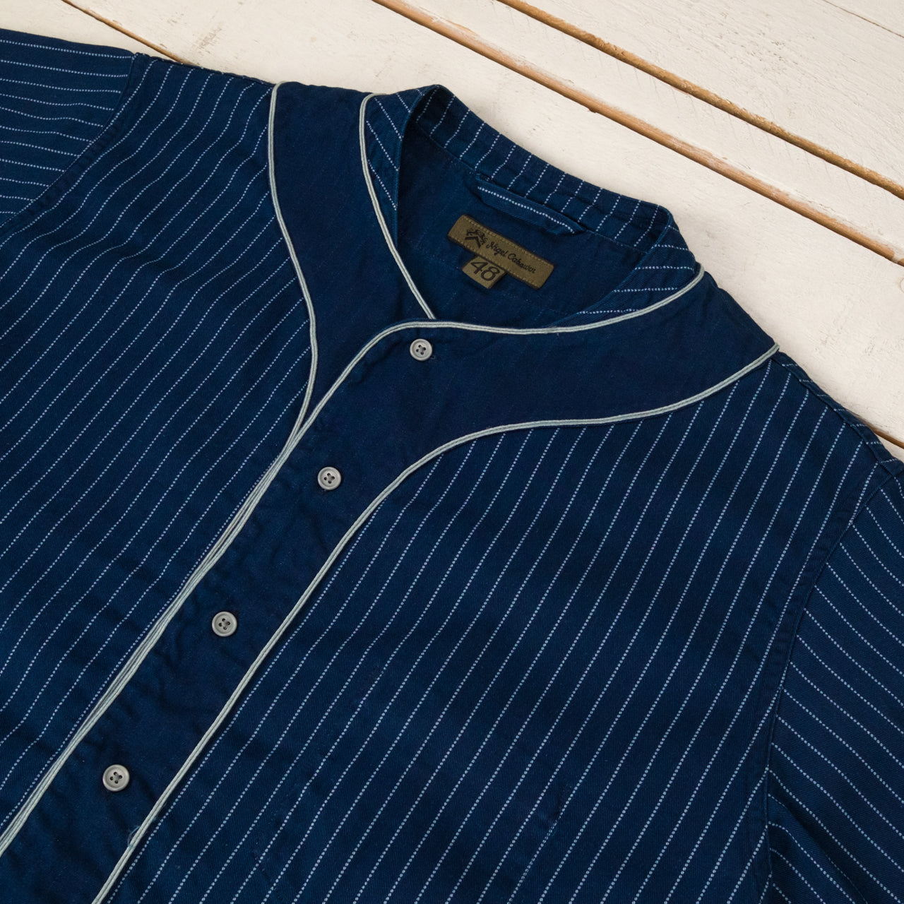 T-shirt de baseball manches courtes indigo