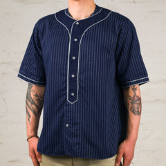 T-shirt de baseball manches courtes indigo