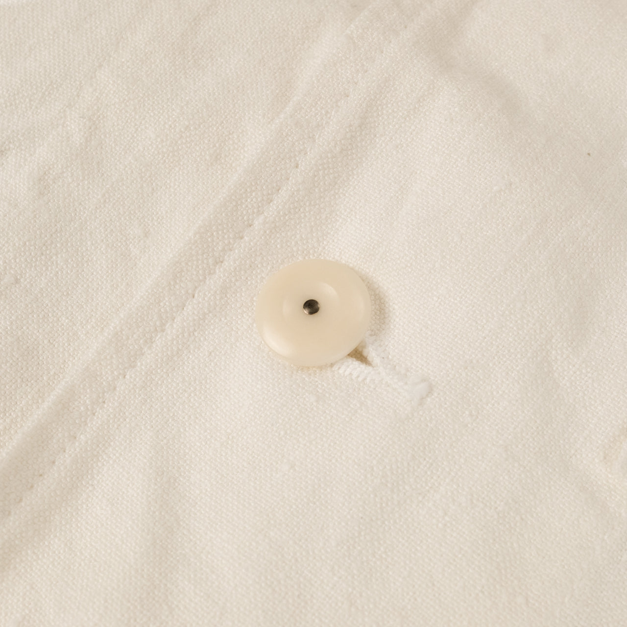 French Work Jacket Hemp Canvas Off-White