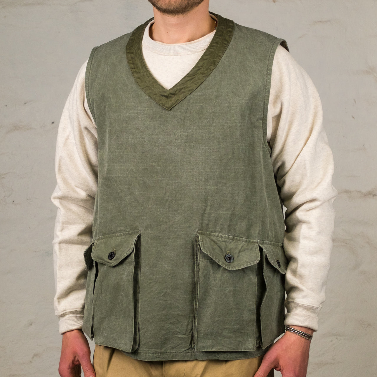 Pullover Fishing Vest Ripstop Green