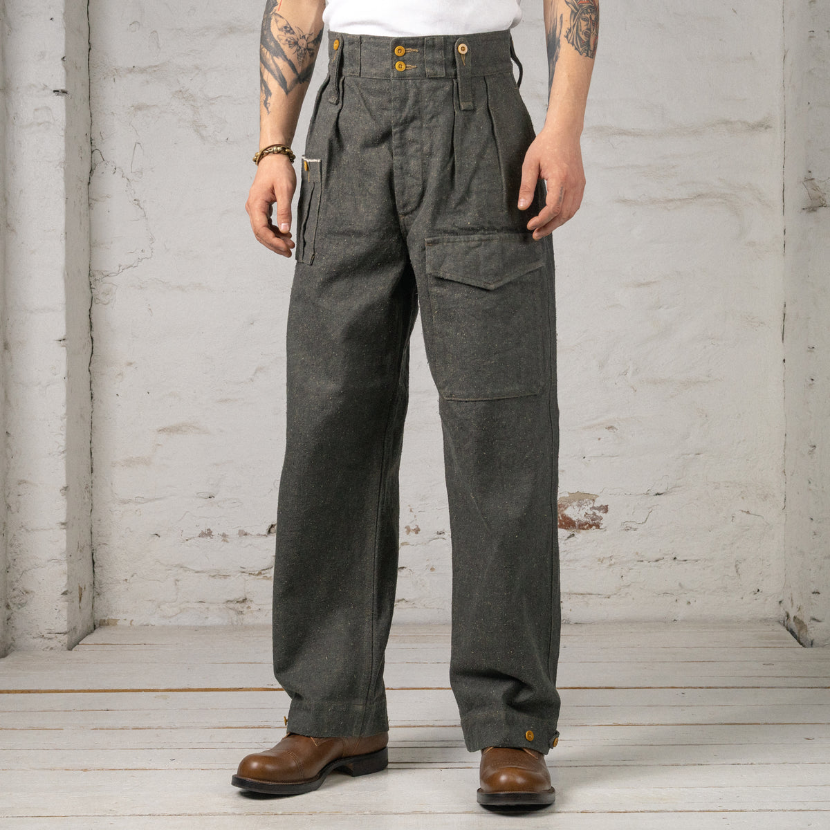 British Army Pant Loose Denim Charcoal