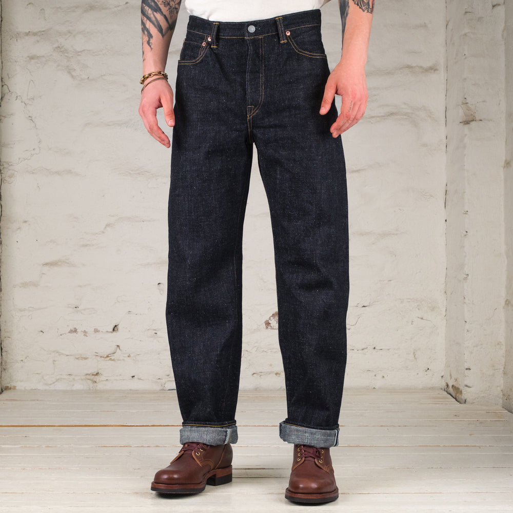 0411 15.5 oz. SLUB-NEP DENIM STRAIGHT FIT JEANS